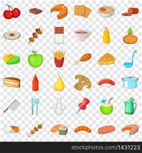 Plate icons set. Cartoon style of 36 platevector icons for web for any design. Plate icons set, cartoon style