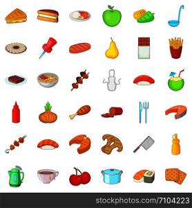 Plate icons set. Cartoon style of 36 platevector icons for web isolated on white background. Plate icons set, cartoon style