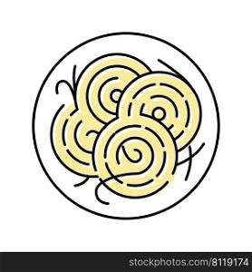 plate pasta color icon vector. plate pasta sign. isolated symbol illustration. plate pasta color icon vector illustration