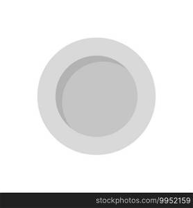 Plate vector illustration dinner isolated white. Empty plate dish utensil ceramic. Circle clean restaurant object top view flatware design tableware. Round serving element simple