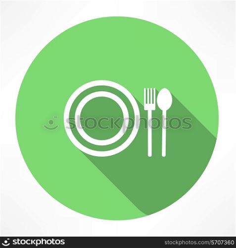 plate with spoon and fork icon
