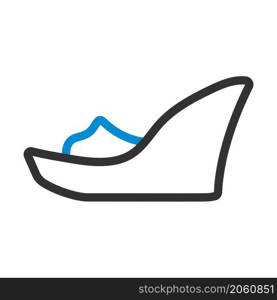 Platform Shoe Icon. Editable Bold Outline With Color Fill Design. Vector Illustration.