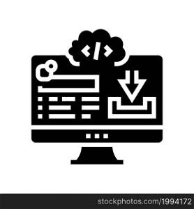 platform software glyph icon vector. platform software sign. isolated contour symbol black illustration. platform software glyph icon vector illustration