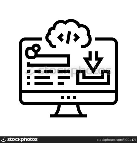 platform software line icon vector. platform software sign. isolated contour symbol black illustration. platform software line icon vector illustration