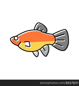 platy fish color icon vector. platy fish sign. isolated symbol illustration. platy fish color icon vector illustration