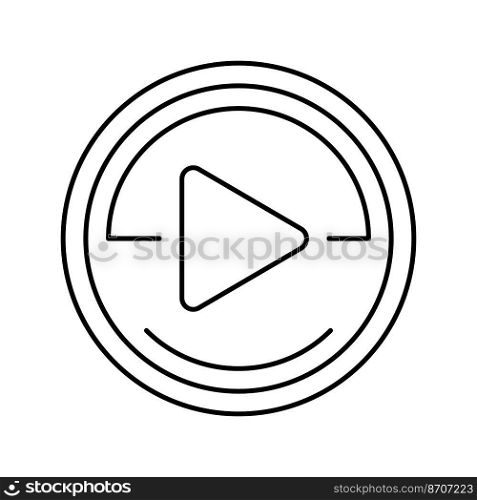 play arrow line icon vector. play arrow sign. isolated contour symbol black illustration. play arrow line icon vector illustration