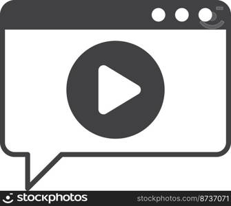 play button and text box illustration in minimal style isolated on background