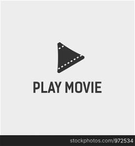 play button cinema movie simple logo template with black color vector illustration - vector file. play button cinema movie simple logo template with black color vector illustration