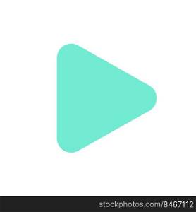 Play button flat color ui icon. Music player bar. Playing multimedia file. Playback. Watching video. Simple filled element for mobile app. Colorful solid pictogram. Vector isolated RGB illustration. Play button flat color ui icon