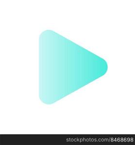Play button flat gradient color ui icon. Music player bar. Playing multimedia file. Playback. Simple filled pictogram. GUI, UX design for mobile application. Vector isolated RGB illustration. Play button flat gradient color ui icon