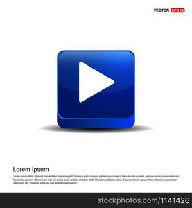 Play button icon - 3d Blue Button.