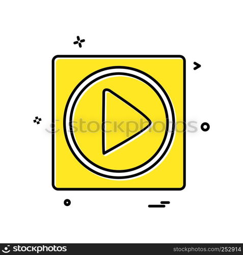 Play button icon design vector