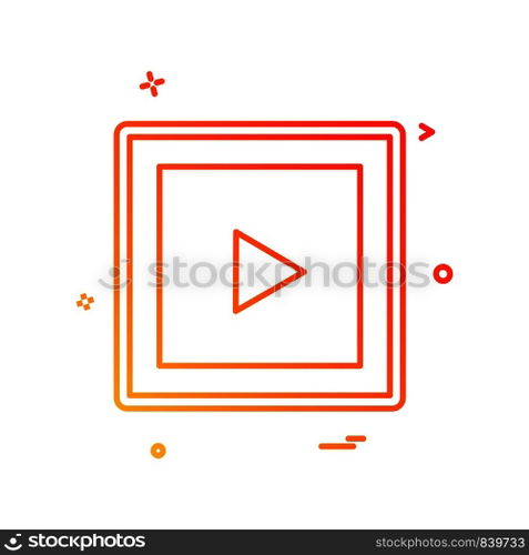 Play button icon design vector