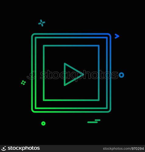 Play button icon design vector
