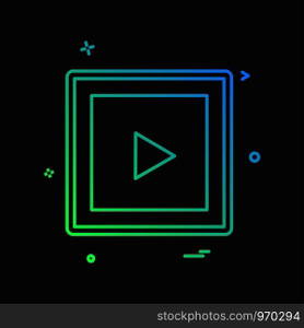 Play button icon design vector
