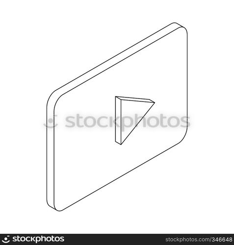 Play button icon in isometric 3d style isolated on white background. Play button icon, isometric 3d style