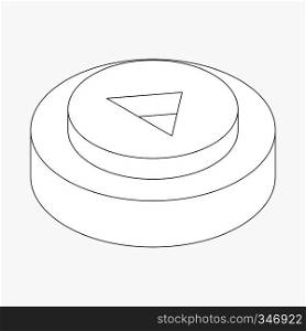 Play button icon in isometric 3d style isolated on white background. Play button icon, isometric 3d style