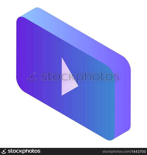 Play button icon. Isometric of play button vector icon for web design isolated on white background. Play button icon, isometric style