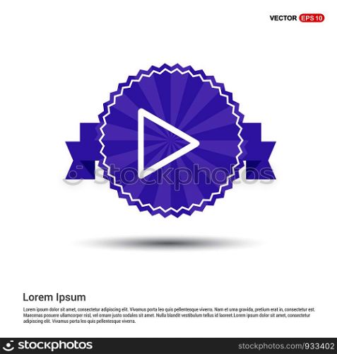 Play button icon - Purple Ribbon banner
