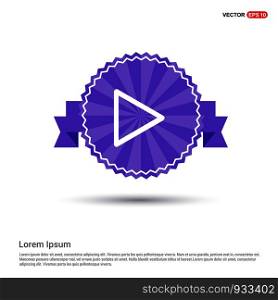 Play button icon - Purple Ribbon banner