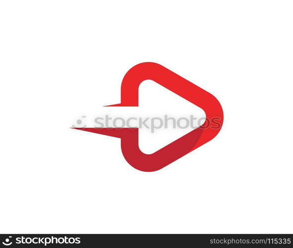 Play button icon vector Logo template design