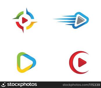 Play button icon vector Logo template design
