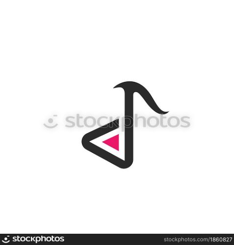 play button music note app icon vector illustration design template