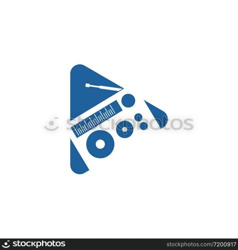 play button radio logo icon vector illustration design