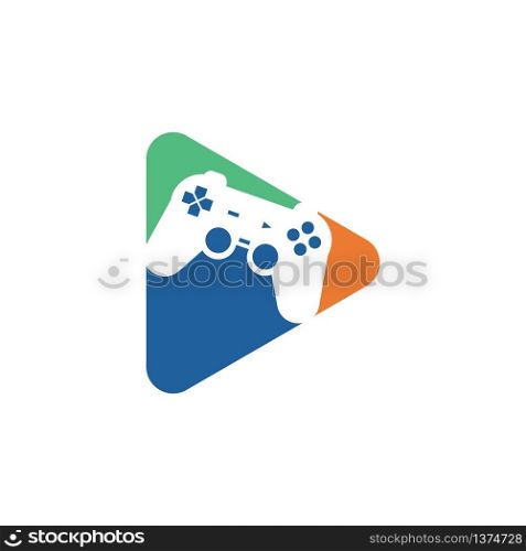 play button video game controller logo icon vector illustration design