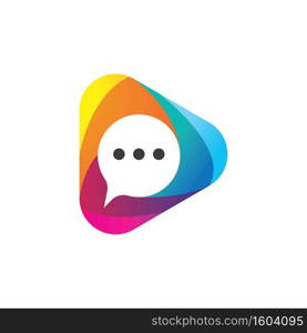 Play chat logo images illustration design