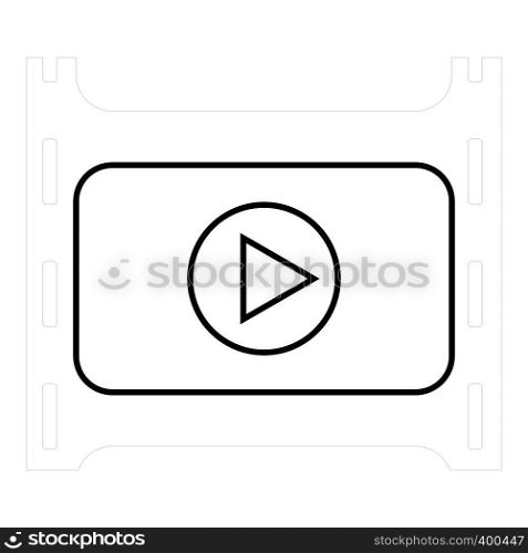 Play film icon. Outline illustration of play film vector icon for web. Play film icon, outline style