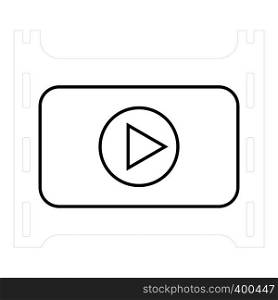 Play film icon. Outline illustration of play film vector icon for web. Play film icon, outline style