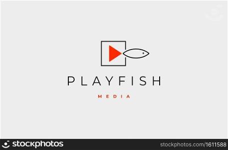 Play Fish Media Logo Design Vector Illustration
