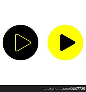 Play icon. Black and yellow triangle. Colored circle. App element. Multimedia concept. Vector illustration. Stock image. EPS 10.. Play icon. Black and yellow triangle. Colored circle. App element. Multimedia concept. Vector illustration. Stock image.