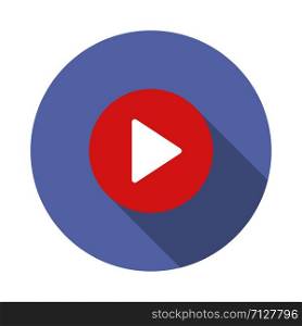 Play icon isolated vector icon in flat design. Symbol button play video. Media player audio symbol. Video player interface. EPS 10. Play icon isolated vector icon in flat design. Symbol button play video. Media player audio symbol. Video player interface.