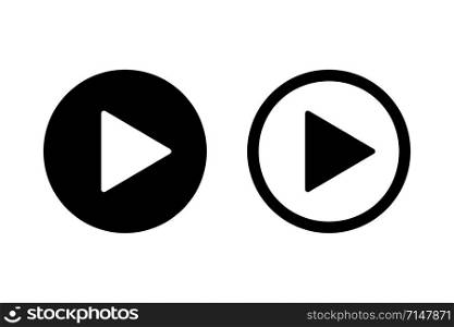 Play icon on white background. Isolated vector sign symbol. Web media symbol. Symbol button play video. EPS 10. Play icon on white background. Isolated vector sign symbol. Web media symbol. Symbol button play video.