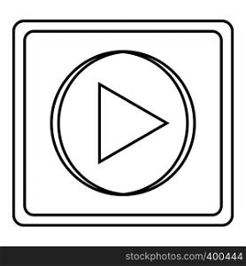 Play icon. Outline illustration of play vector icon for web. Play icon, outline style