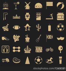 Play icons set. Simple style of 36 play vector icons for web for any design. Play icons set, simple style
