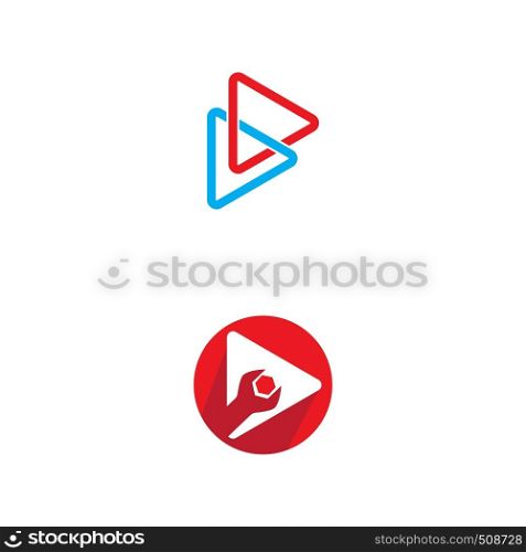 Play Logo Template vector icon illustration design