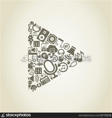Play made of music subjects. A vector illustration