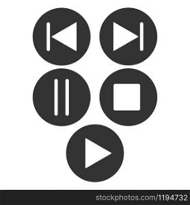 Play media button icon. Music and video forward click shape symbol. Push arrow start player. Vector illustration