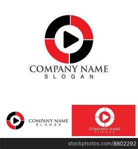 Play movie Video Camera  Film Strip Play Movie Cinema Entertainment Stock Vector icon logo design
