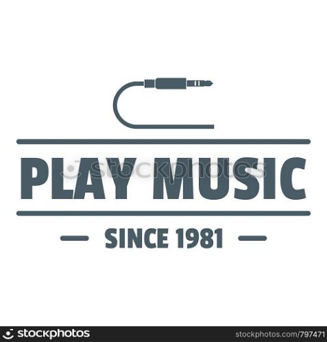 Play music logo. Simple illustration of play music vector logo for web. Play music logo, simple gray style