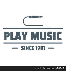 Play music logo. Simple illustration of play music vector logo for web. Play music logo, simple gray style