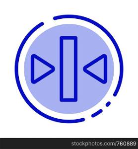 Play, Pause, Back, Media Blue Dotted Line Line Icon