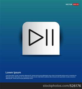 Play pause icon - Blue Sticker button