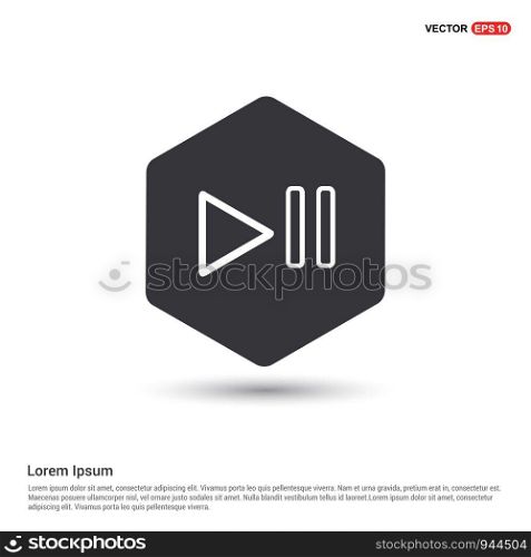 Play pause icon Hexa White Background icon template - Free vector icon