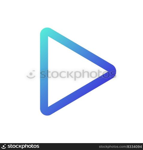 Play pixel perfect gradient linear ui icon. Multimedia player control. Start music and video playing. Line color user interface symbol. Modern style pictogram. Vector isolated outline illustration. Play pixel perfect gradient linear ui icon
