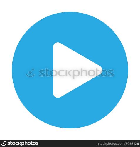 Play sign. White triangle in blue circle. Multimedia concept. Mobile app element. Vector illustration. Stock image. EPS 10.. Play sign. White triangle in blue circle. Multimedia concept. Mobile app element. Vector illustration. Stock image.