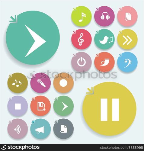 Play signs icon set.